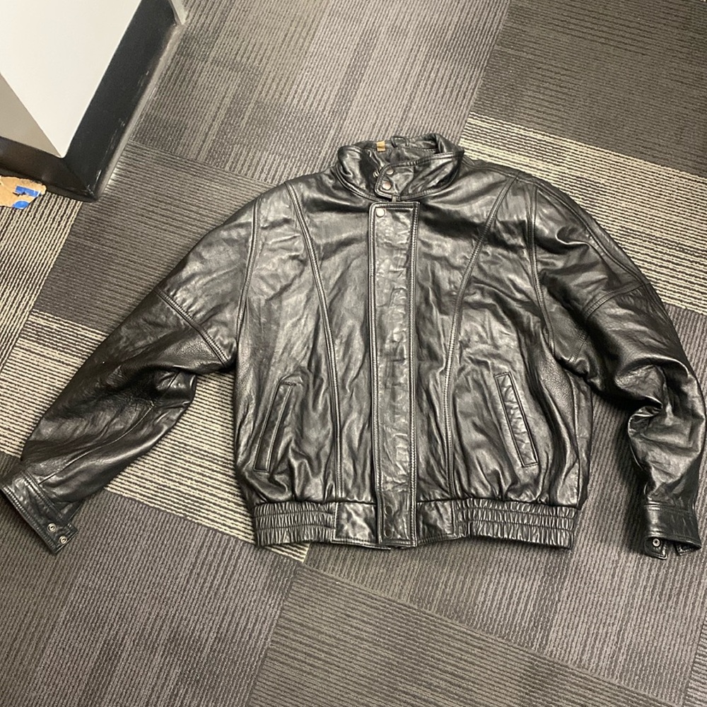 Black, XL leather jacket